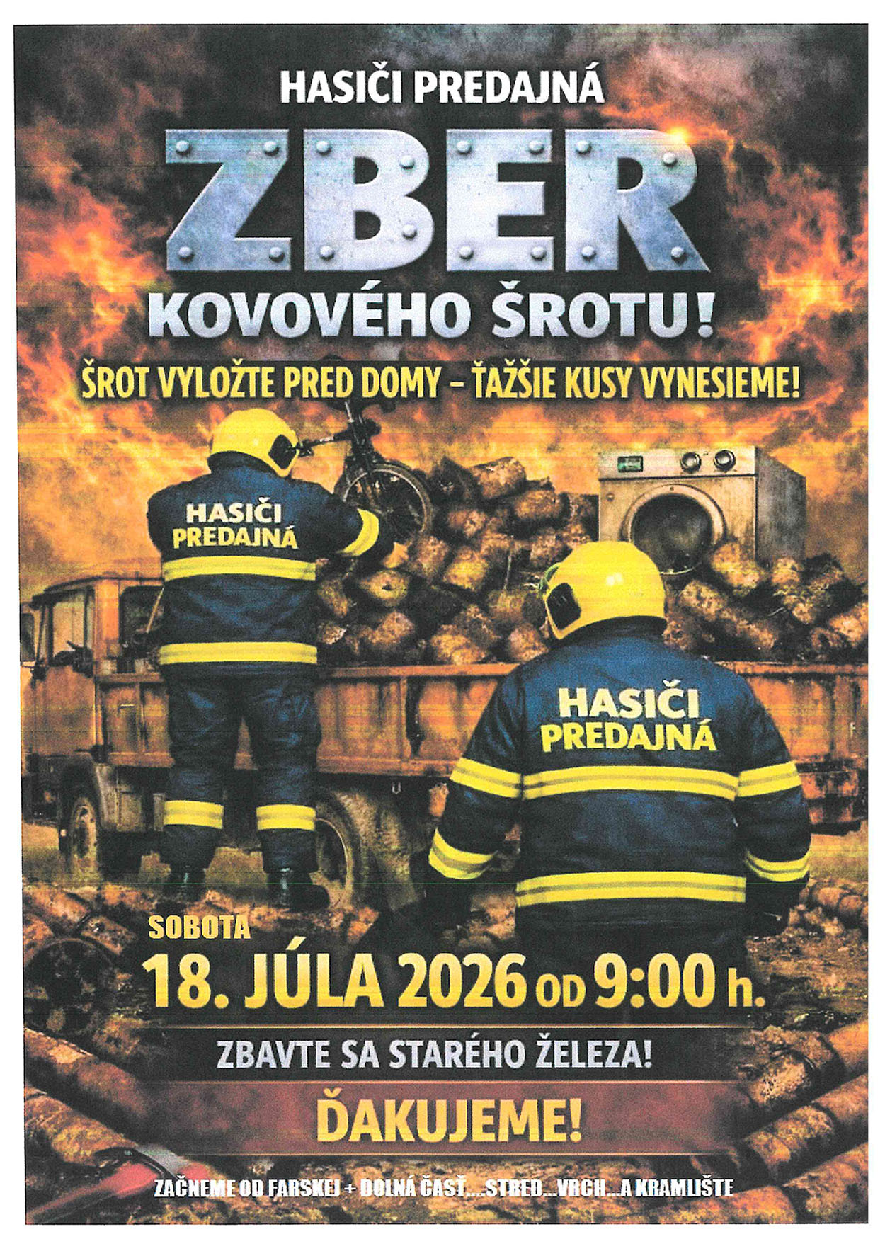 Zber štortu - hasiči Predajna 18. 7. 2026