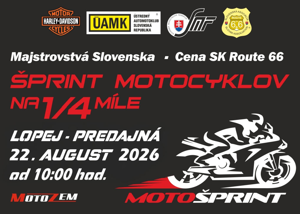 Majstrovstva Slovenskej republiky v motošprinte motocyklov na ¼ míle na úseku Lopej – Predajná